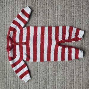 Cableknit striped onesie by Cherokee, size 6-9months